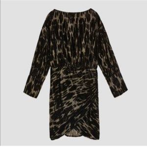 ZARA Black &gold burnout velvet cocktail minidress